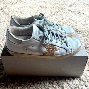 Golden Goose white with gold star size 38
